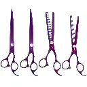 4 PC 8″ GM6 HARMONY PURPLE COMFORT GRIP GROOMING SHEAR KIT